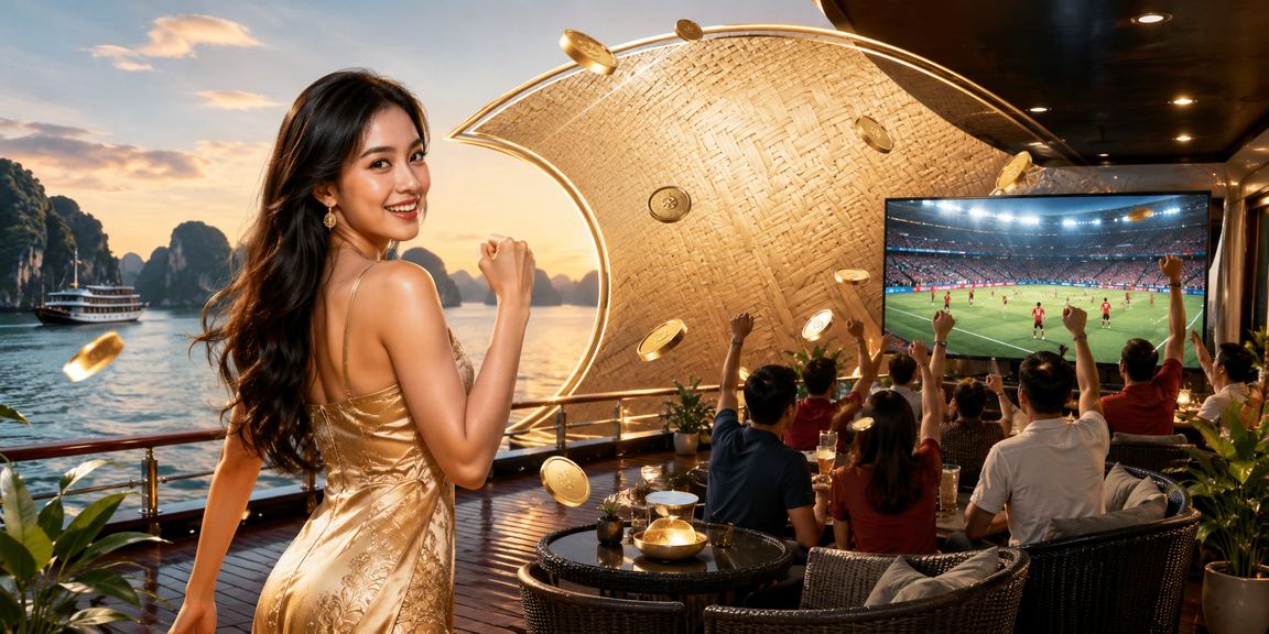 Cổ động viên theo dõi trận đấu tại vịnh Hạ Long cùng vsip2